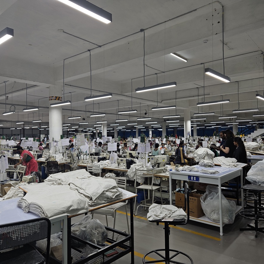 Modern factory with quality inspection stations